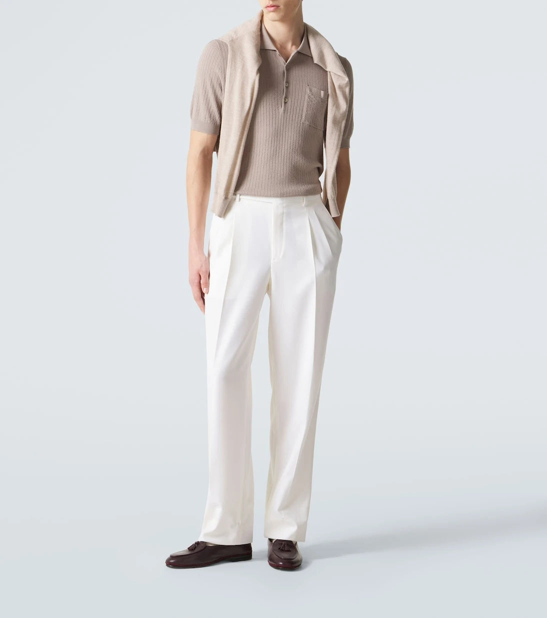 Brioni - Elba yünlü düz paça pantolon