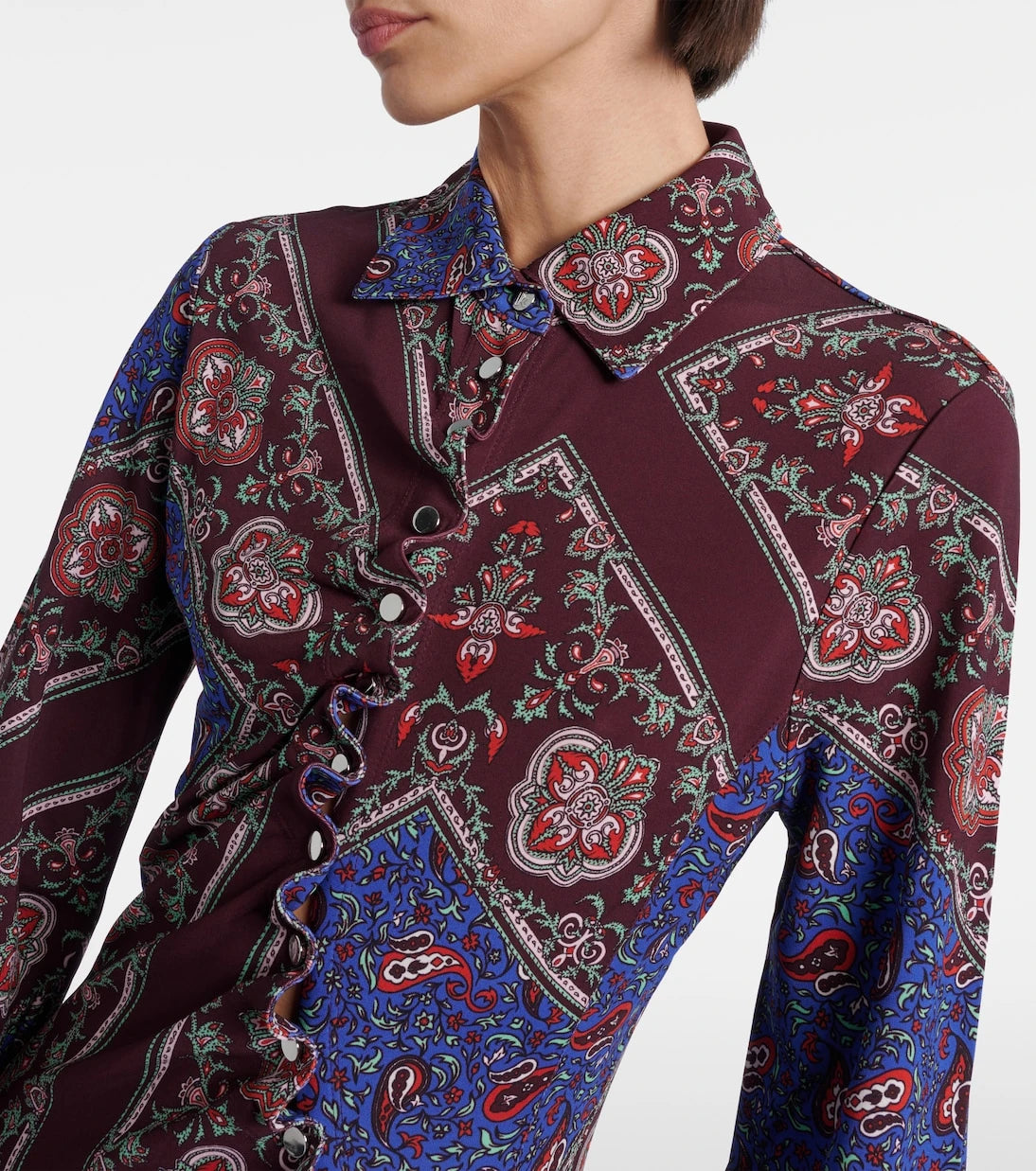 Rabanne - Asymmetric paisley printed midi dress