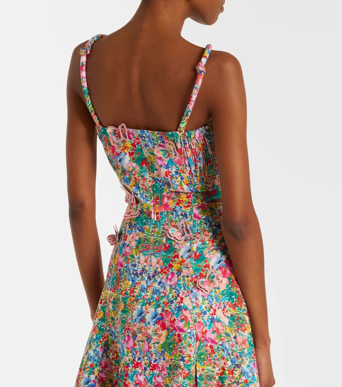 Farm Rio - Appliqué floral linen top