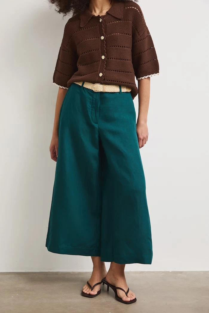 Medicine лен karışımlı kadın culotte pantolon