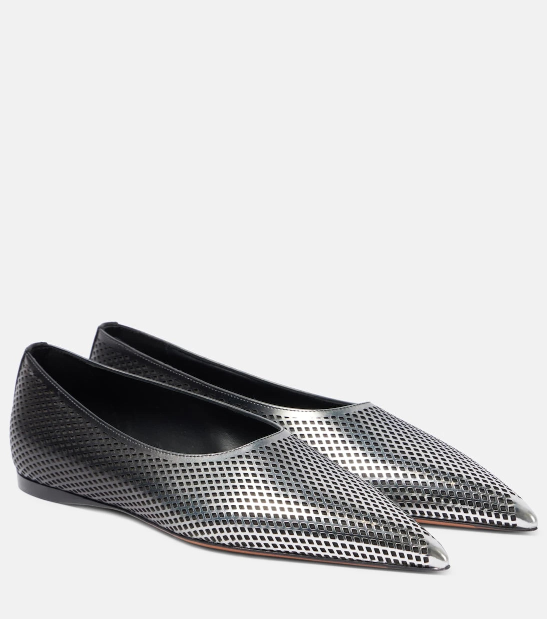 Alaïa - Dégradé fishnet leather ballet flats