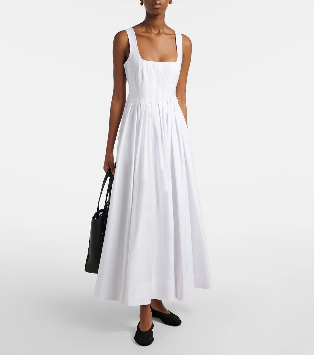 Sportmax - Giro cotton canvas midi dress