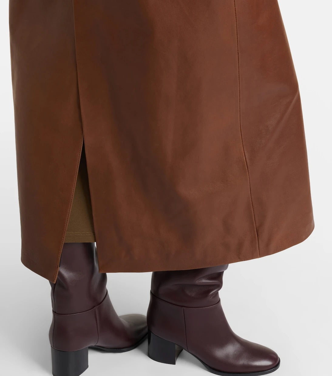 Nour Hammour - Dakota shearling-trimmed leather coat