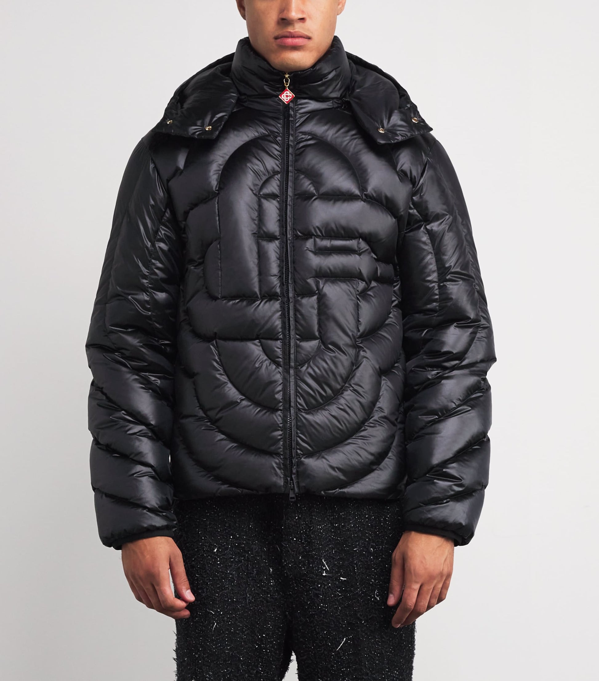 Casablanca Black Down Monogram Puffer Jacket