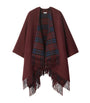 Burberry Red Wool Reversible Check Cape