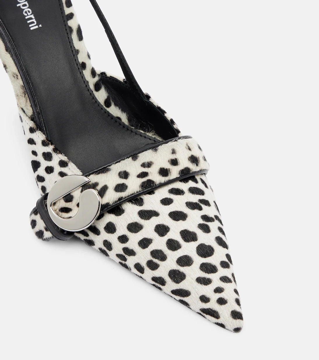 Coperni - Belt 65 calf hair slingback pumps