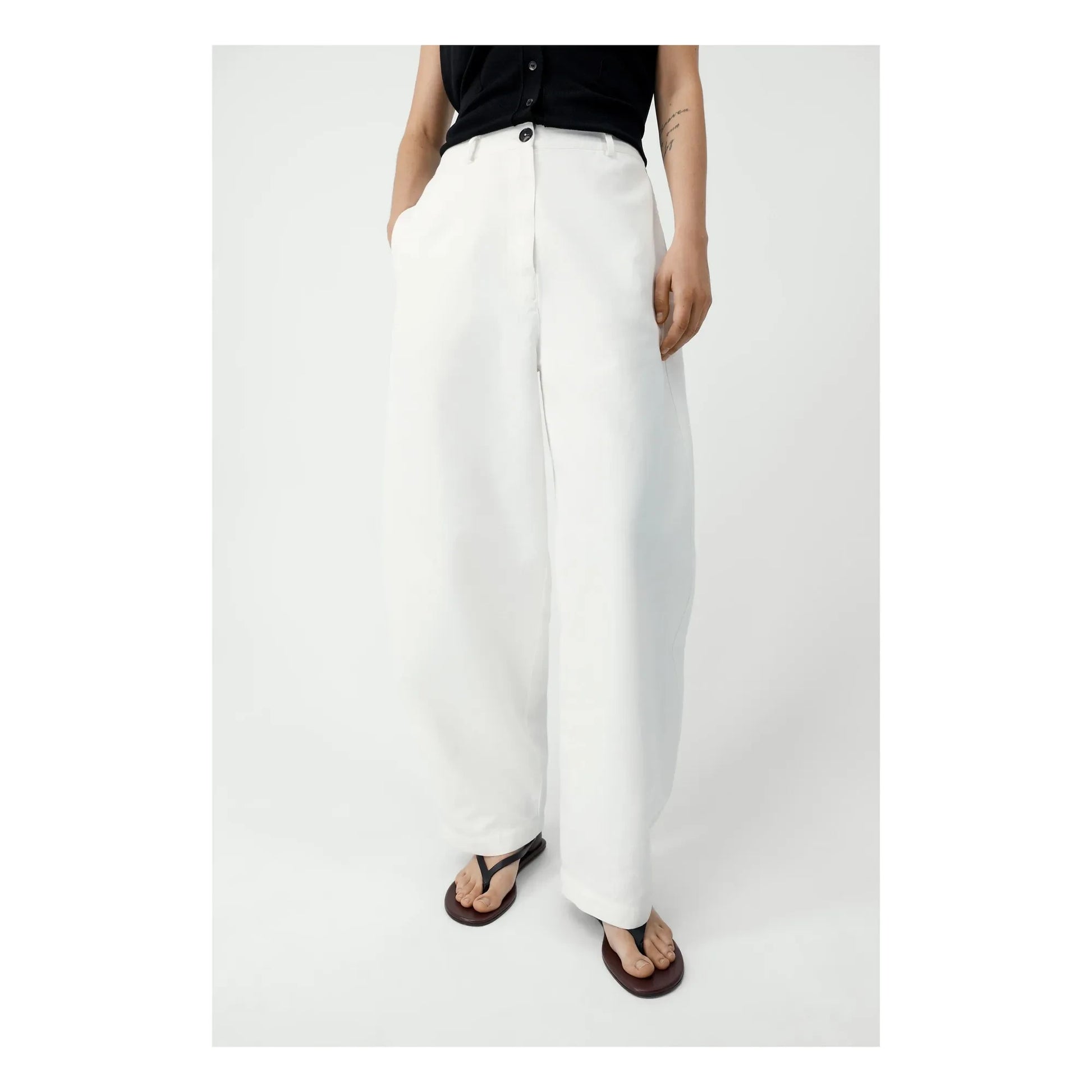 Cordera - Linen and cotton balloon pants | White