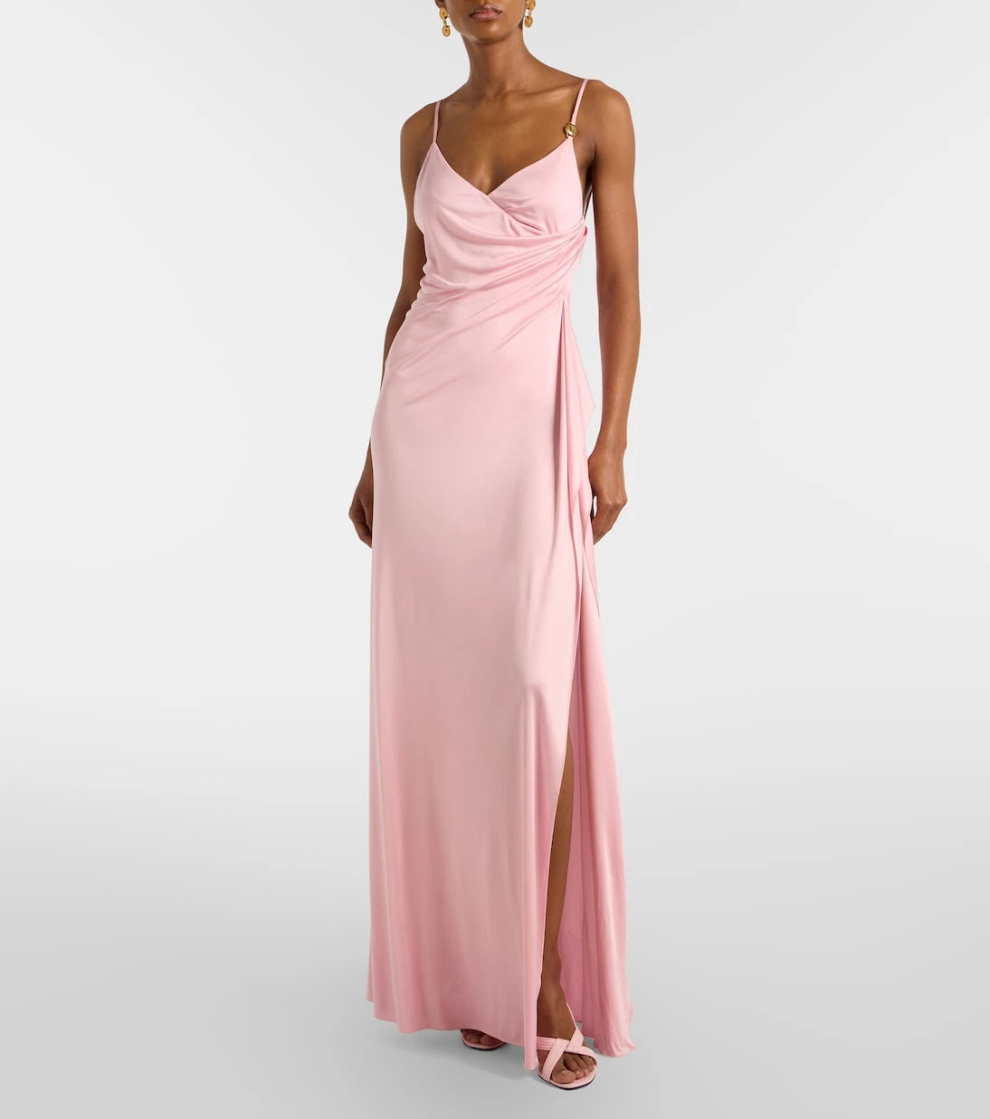 Versace - Medusa gathered jersey gown