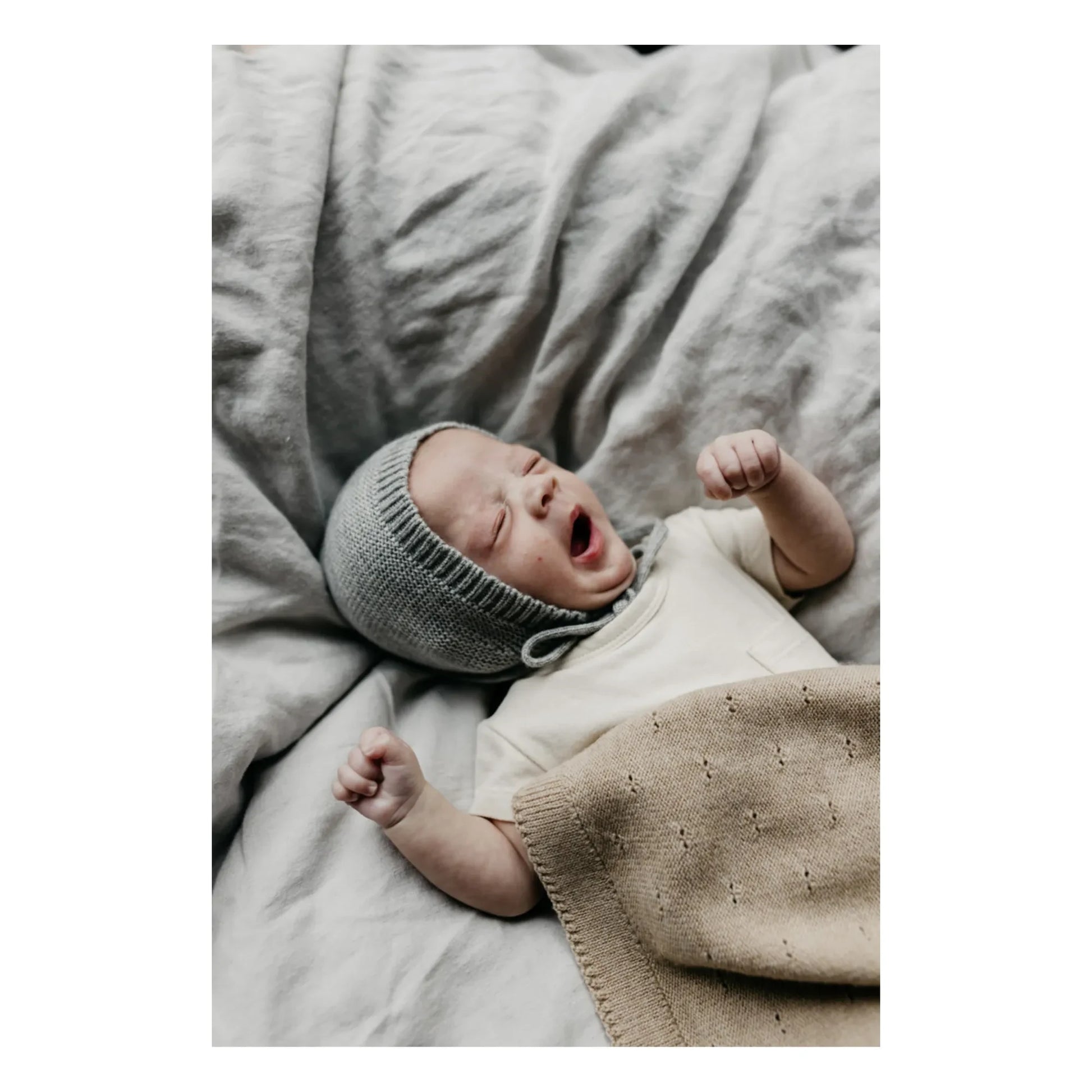 Hvid - Bibi Pointelle Merino Wool Blanket | Beige