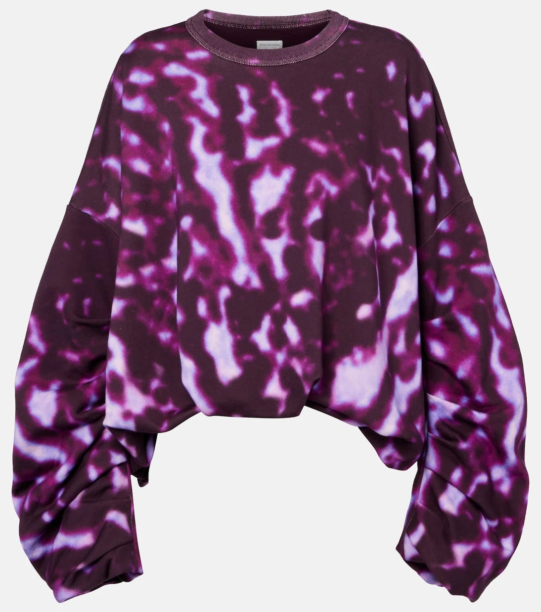 Dries Van Noten - Printed draped cotton sweatshirt
