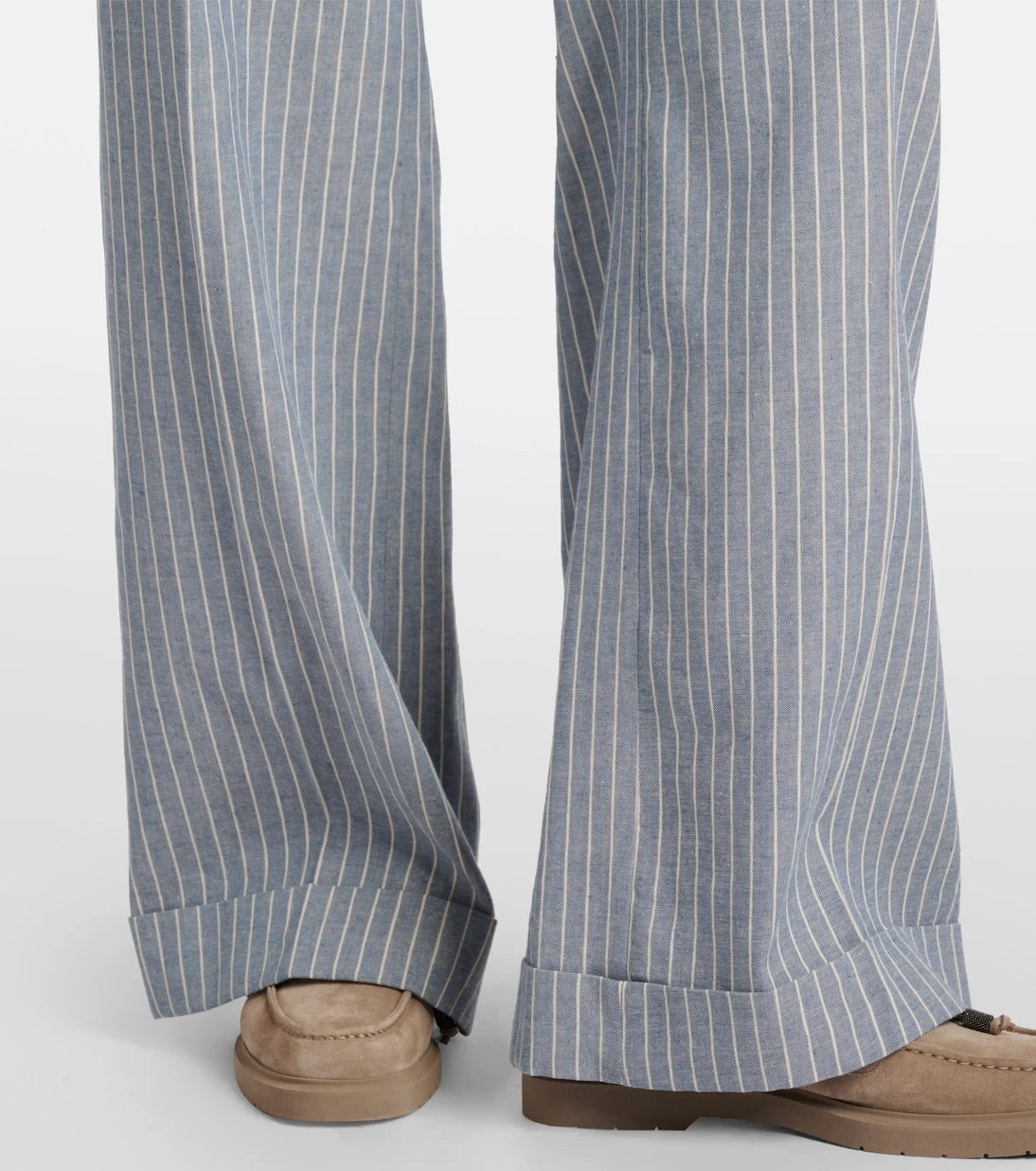 Brunello Cucinelli - Linen and cotton-blend wide-leg pants