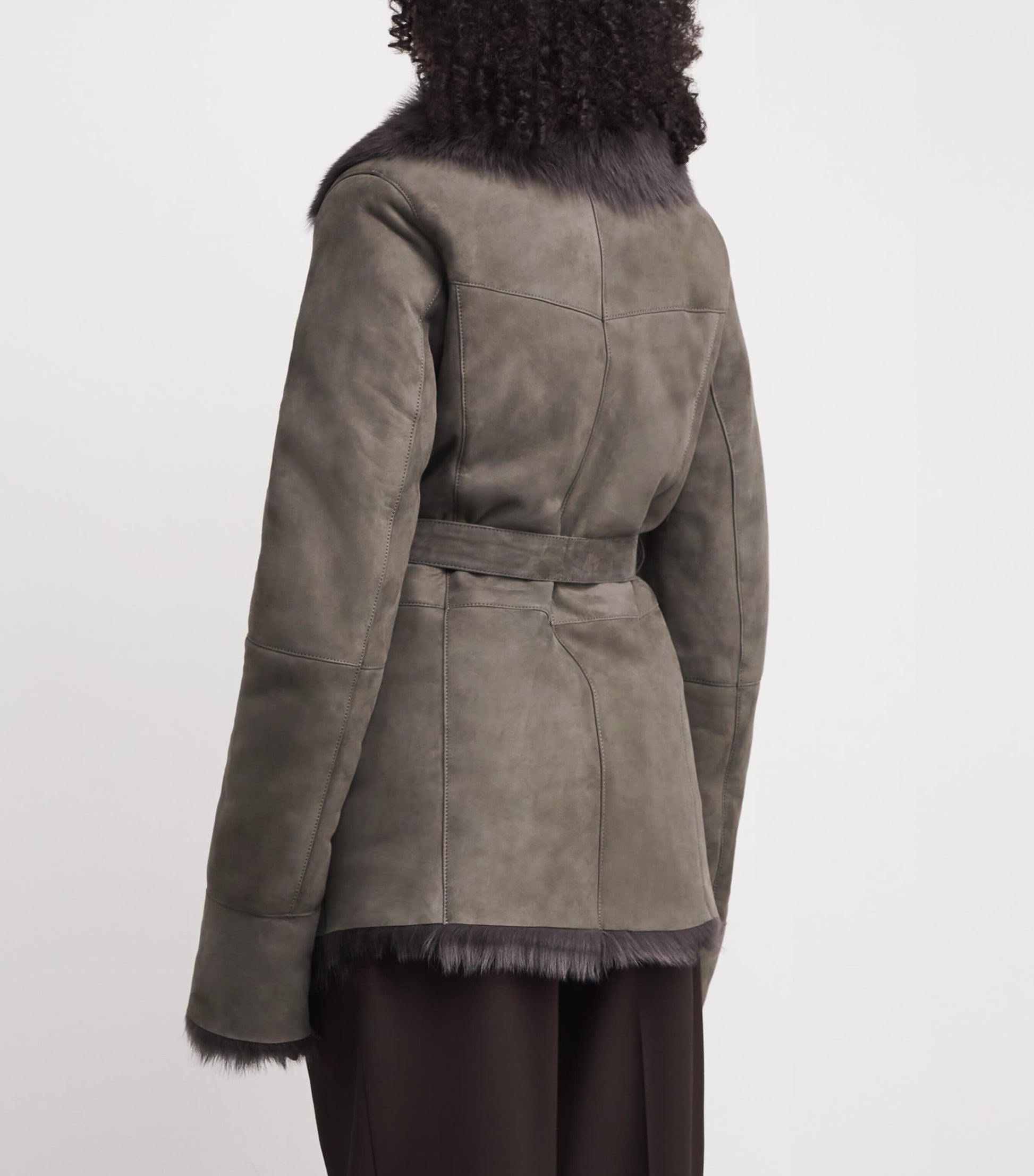 Arma Brown Suede-Shearling Louise Coat