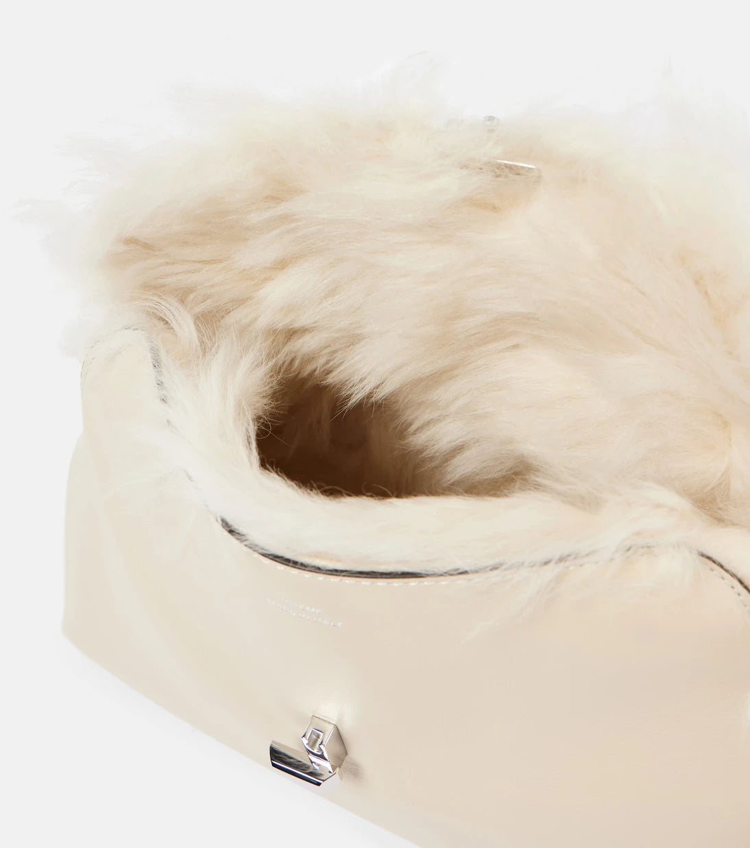 Toteme - T-Lock shearling-lined leather clutch