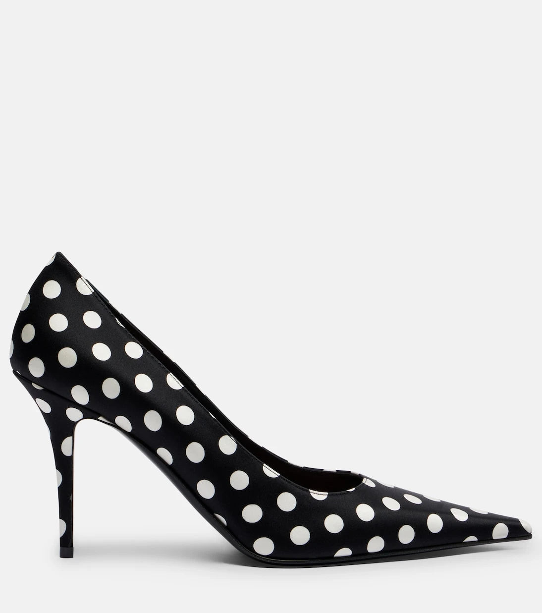 Amina Muaddi - Barbara 90 polka-dot satin pumps