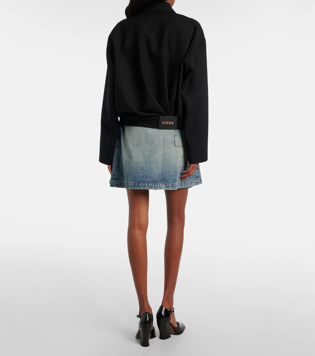 Loewe - Pleated denim miniskirt