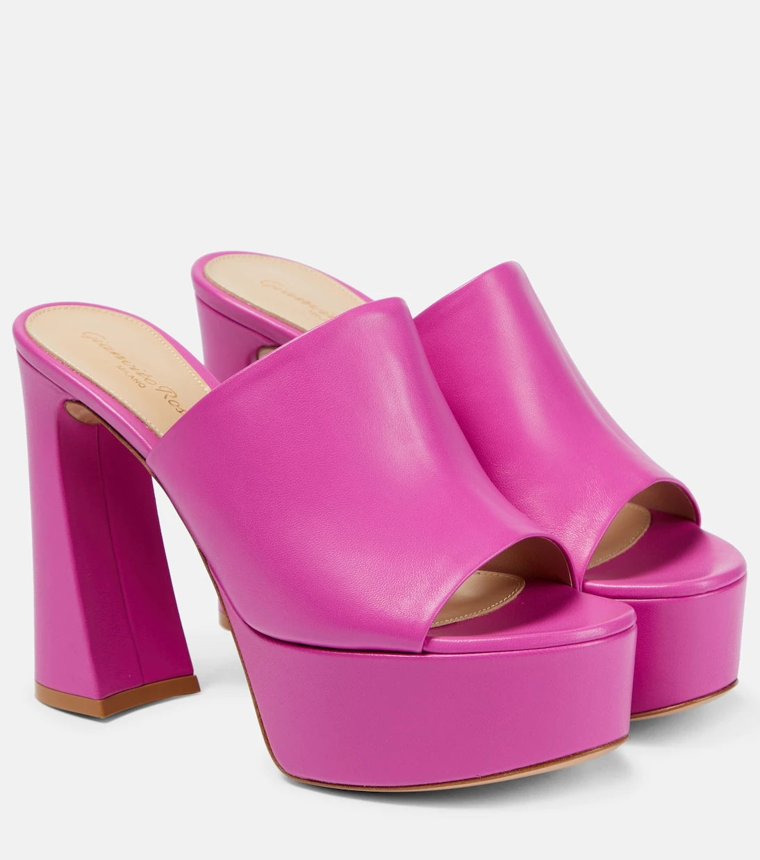 Gianvito Rossi - Holly leather platform mules