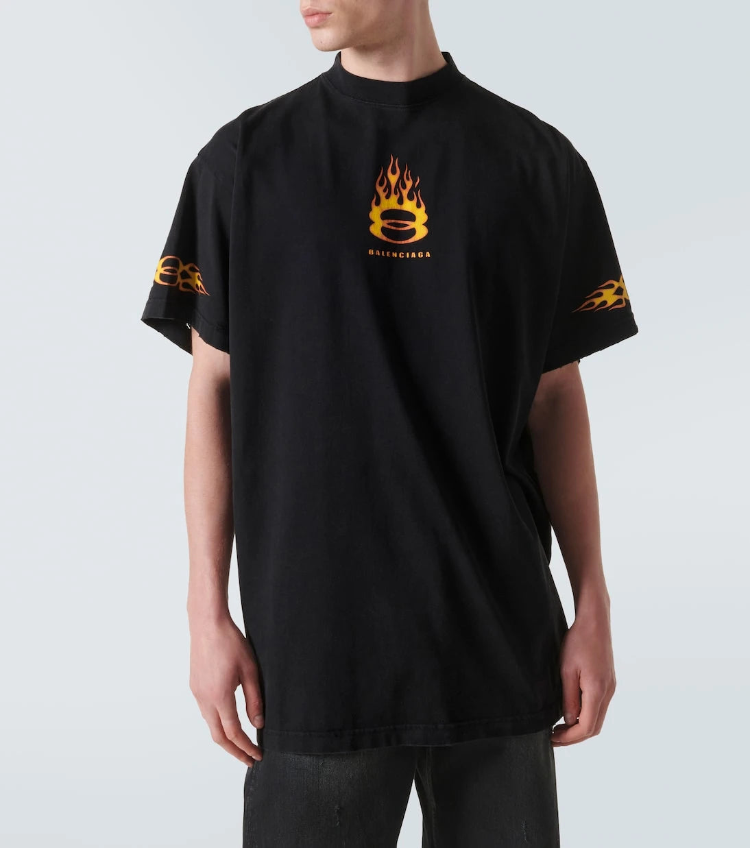 Balenciaga - Oversized logo cotton jersey T-shirt