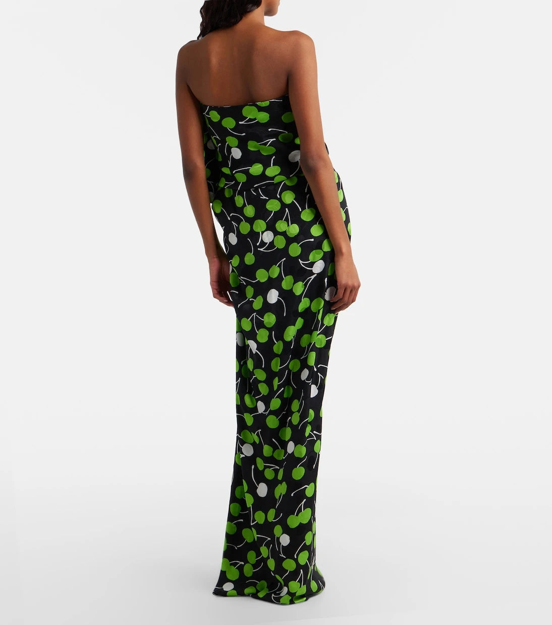 Saint Laurent - Cutout printed gathered silk gown