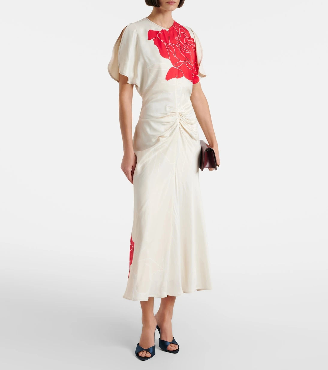 Victoria Beckham - Gathered floral midi dress