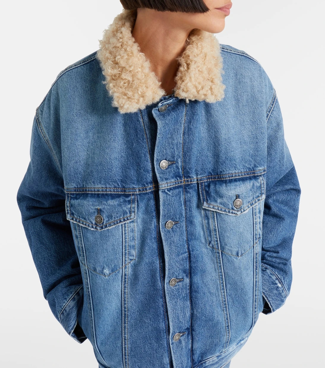 Acne Studios - Teddy-trimmed denim jacket