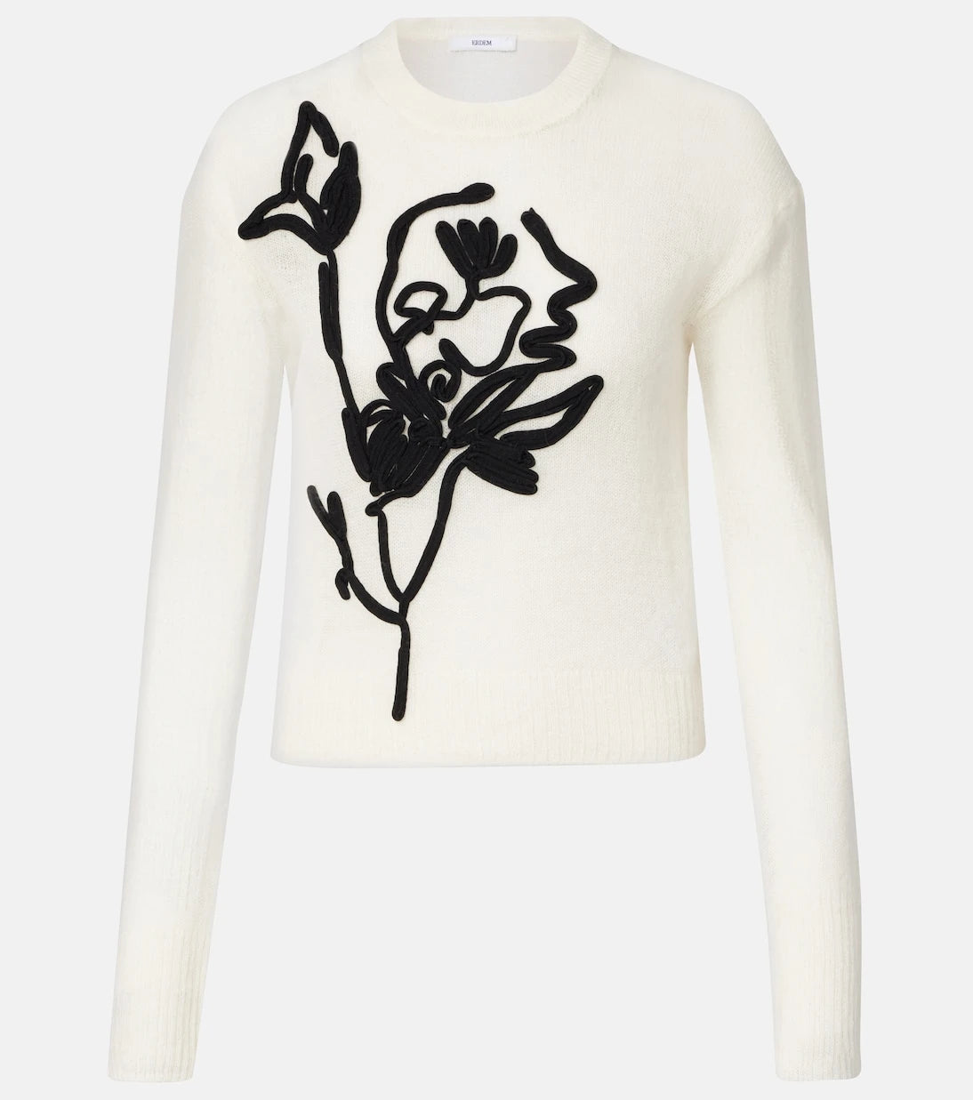 Erdem - Embroidered alpaca and wool-blend sweater