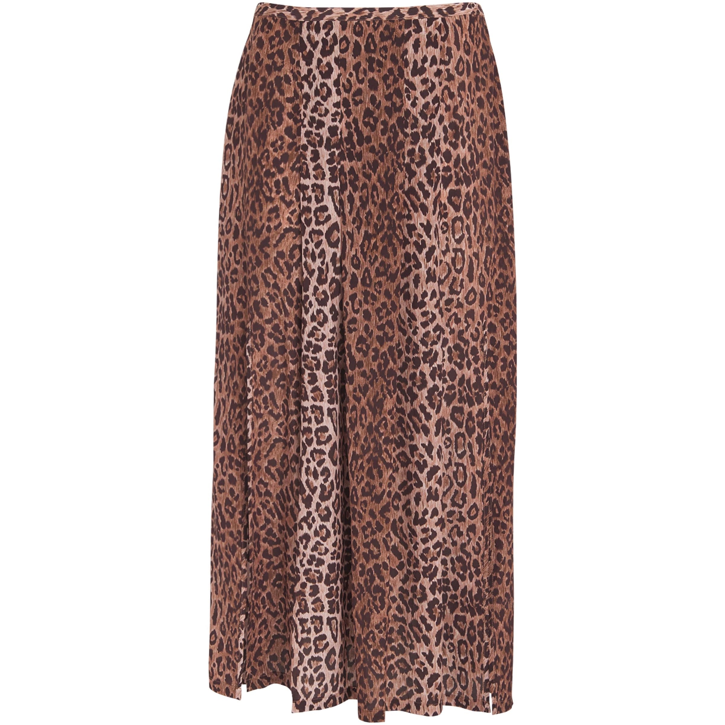 Brown Silk Georgia Midi Skirt