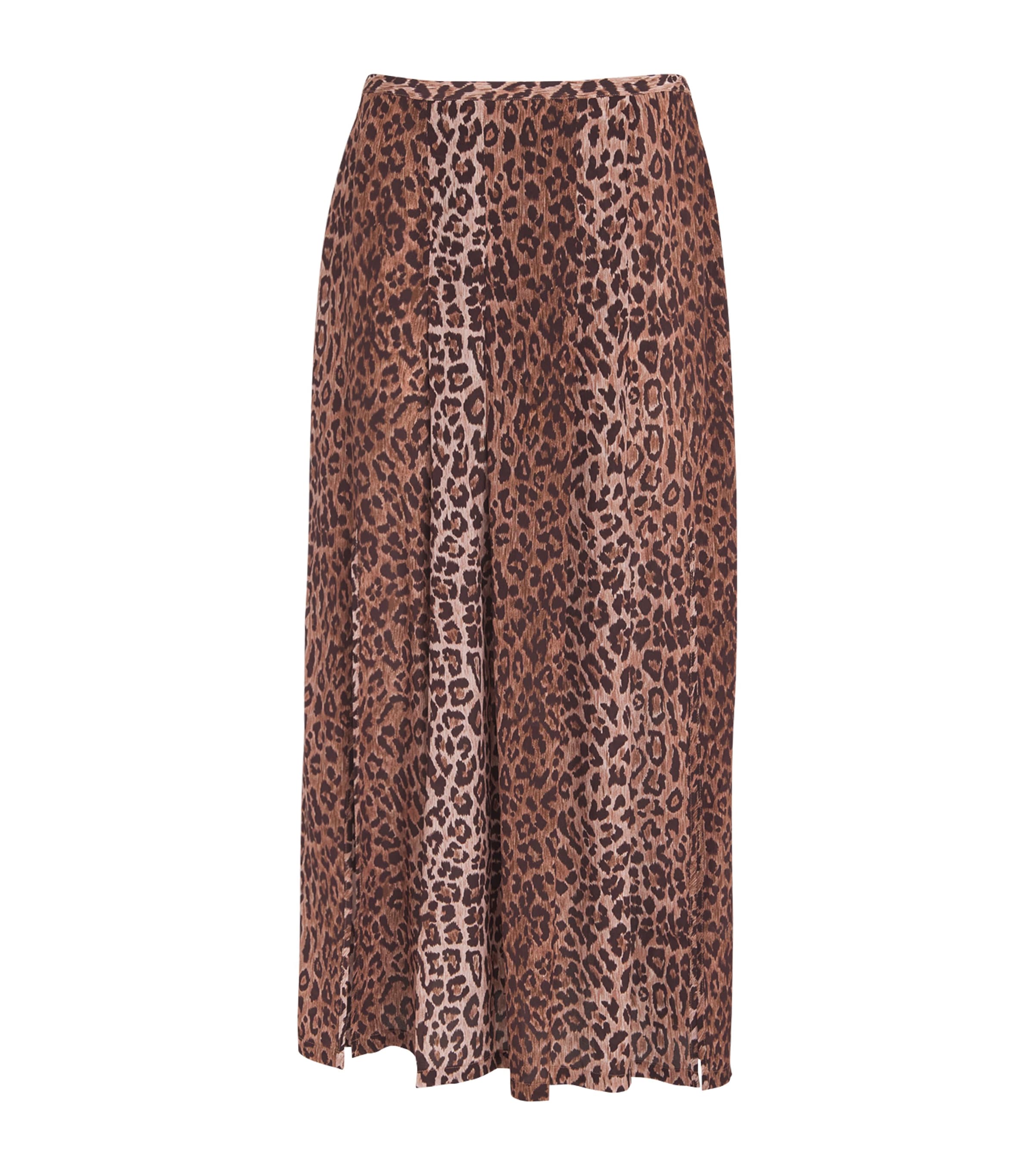 Brown Silk Georgia Midi Skirt