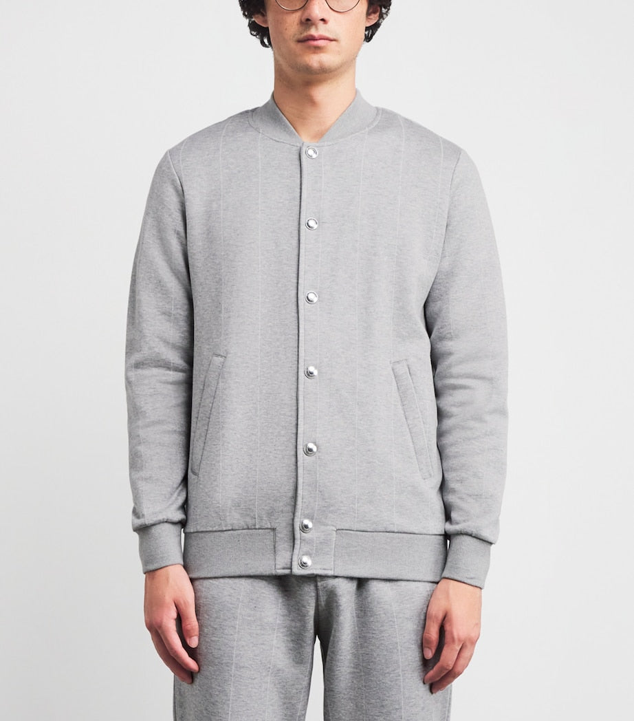 Eleventy Cotton-Blend Stripe Bomber Jacket