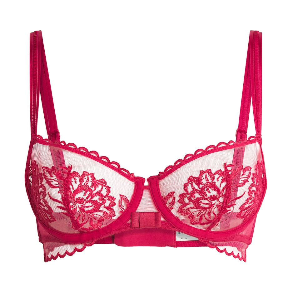 Red Romance Half-Cup Bra