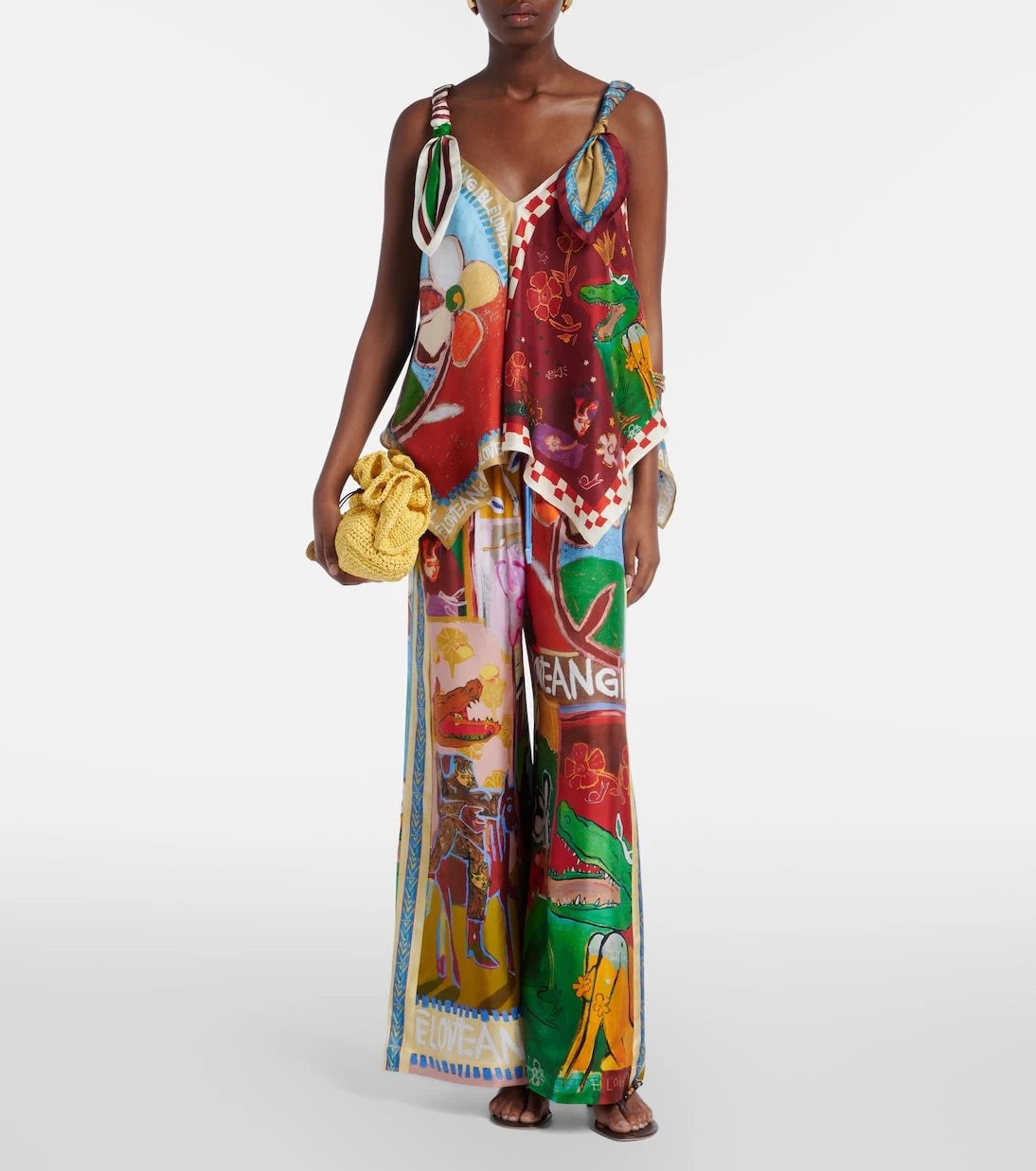 Alémais - x MLAK printed silk twill top
