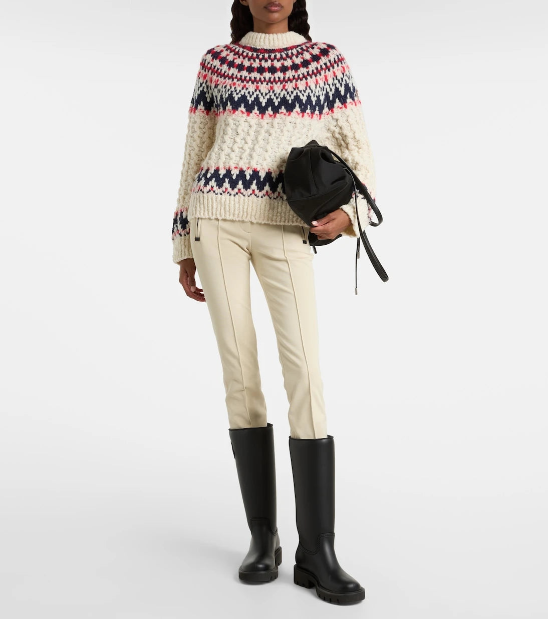Moncler Grenoble - سترة جاكار من مزيج الصوف
