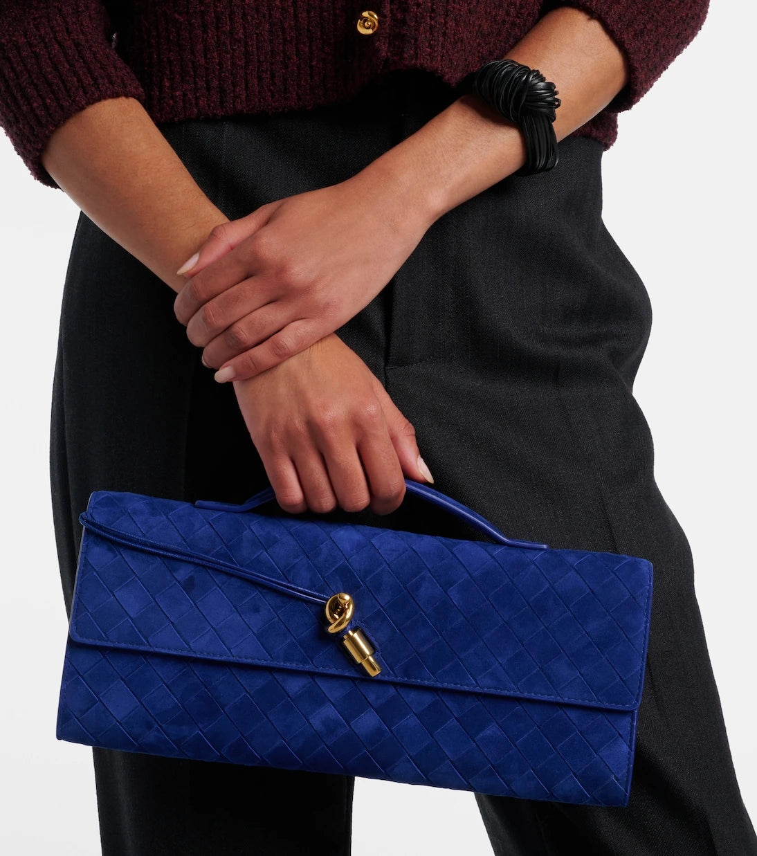 Bottega Veneta - Intrecciato suede clutch