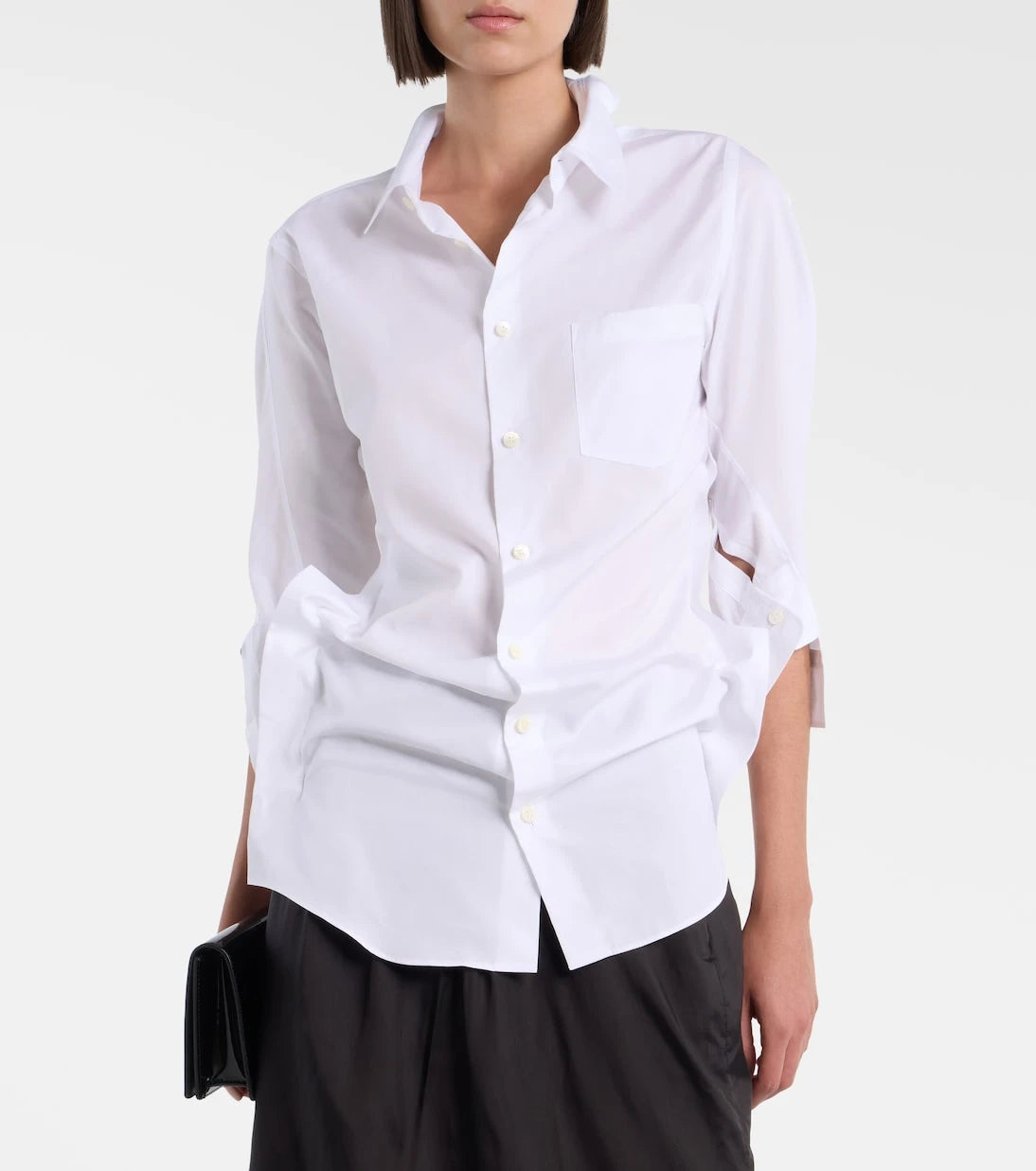 Junya Watanabe - Draped cotton poplin shirt