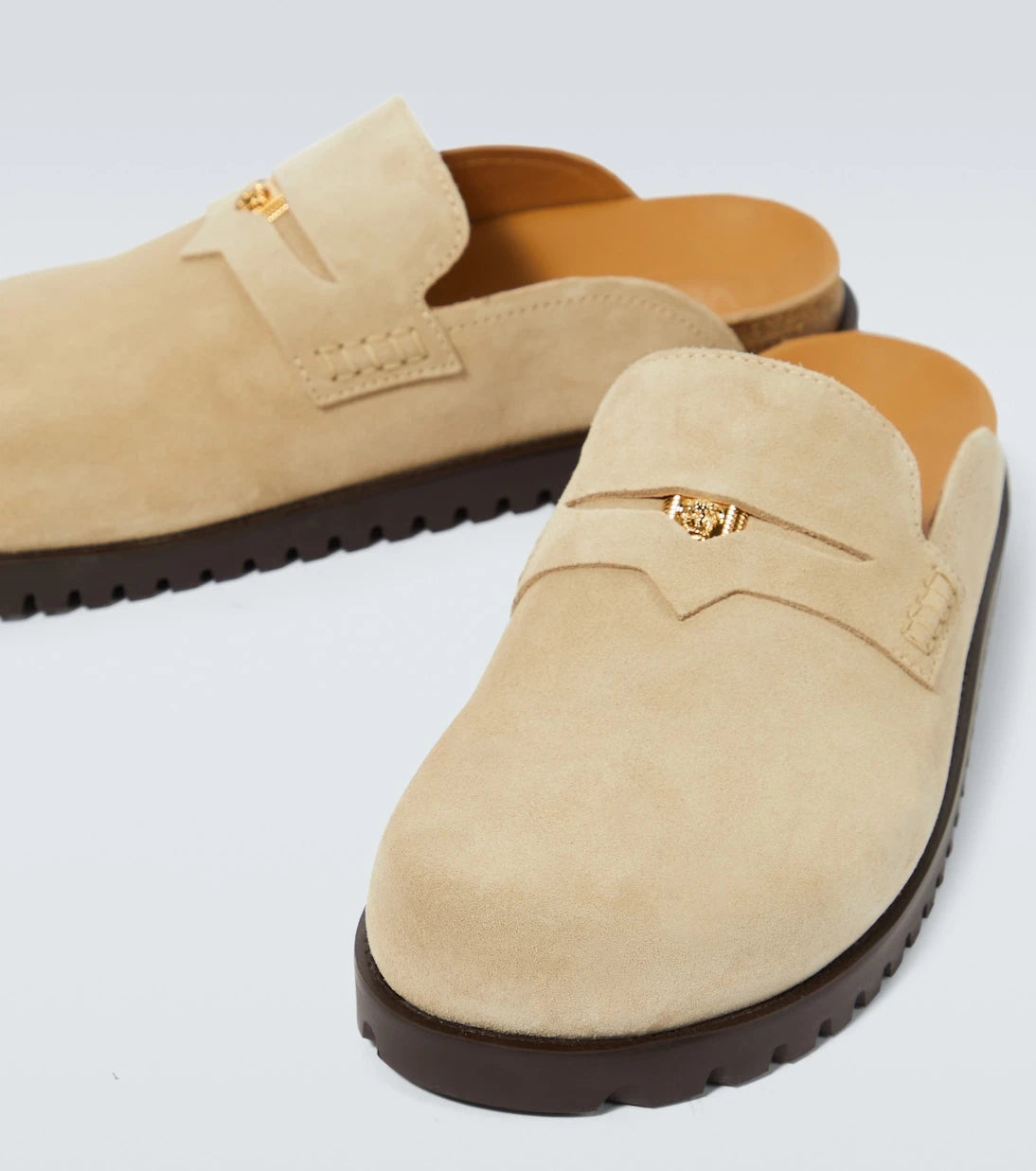 Versace - Medusa suede clogs