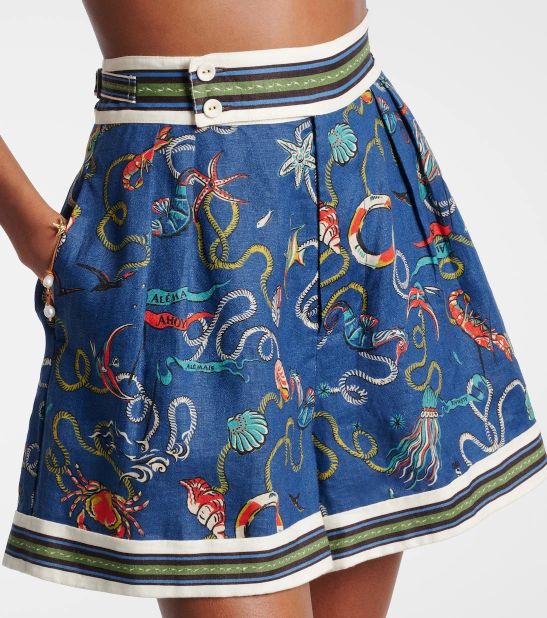 Alémais - Cove printed linen shorts
