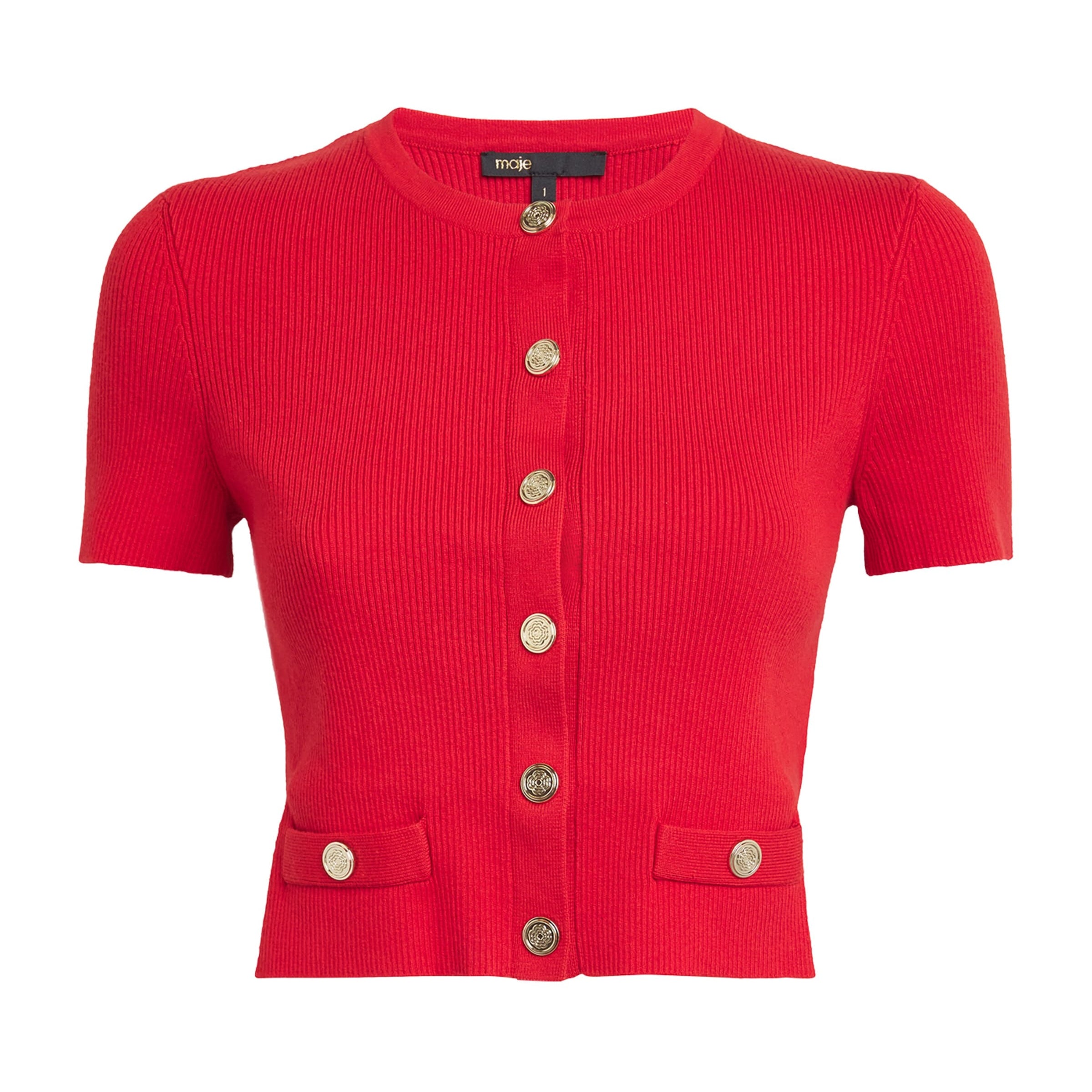 Red Cropped Cardigan