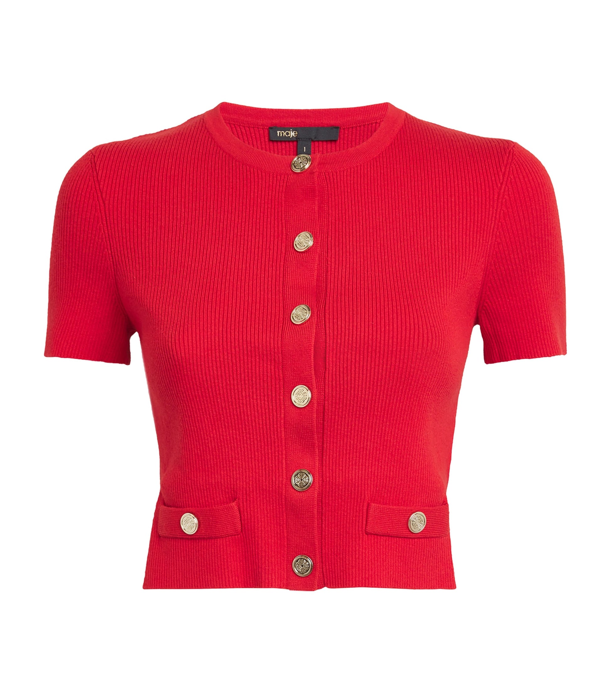 Red Cropped Cardigan