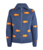 S.S. Daley Blue Wool Fish Archie Zip-Up Cardigan