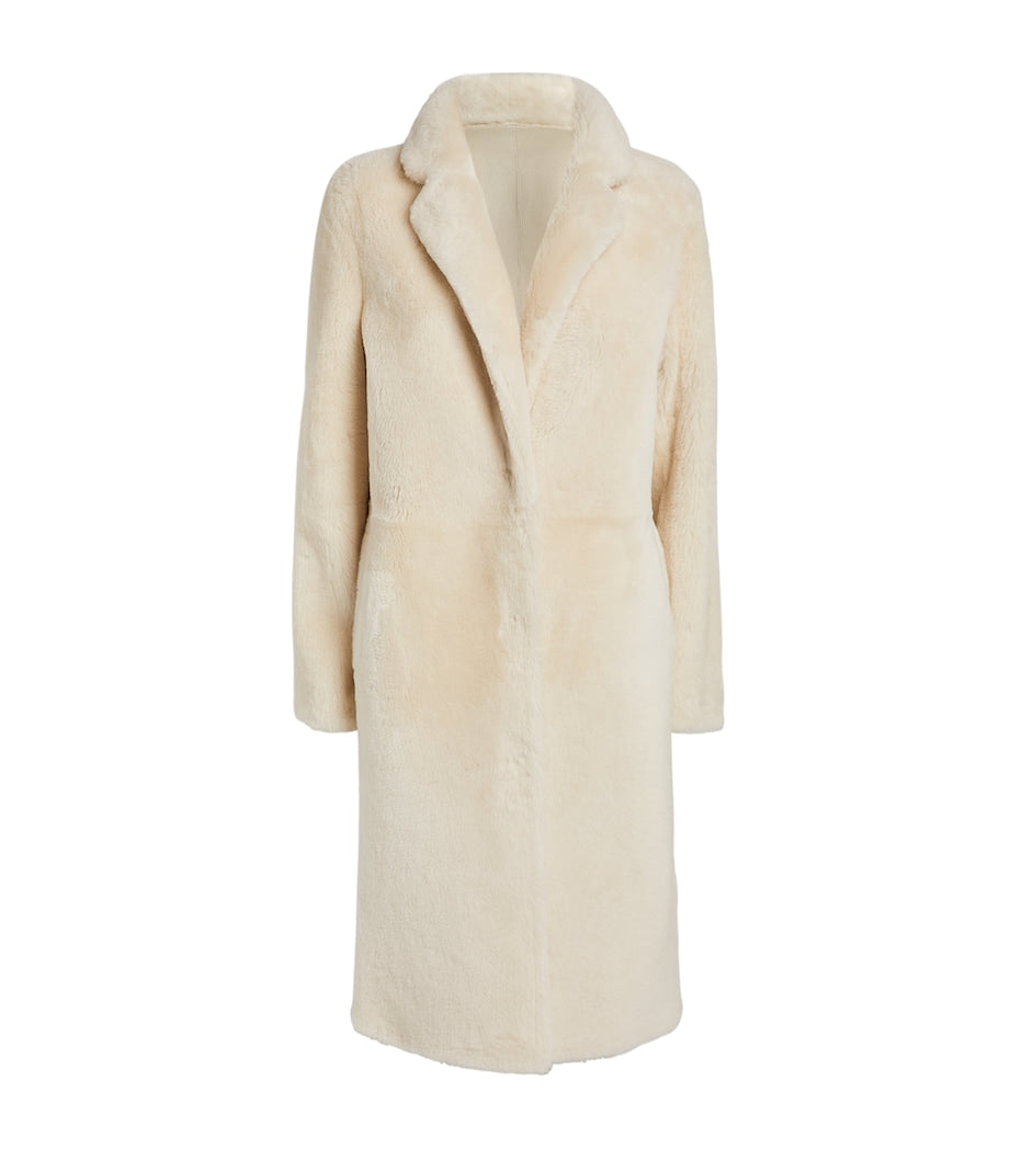 White Shearling Reversible Coat