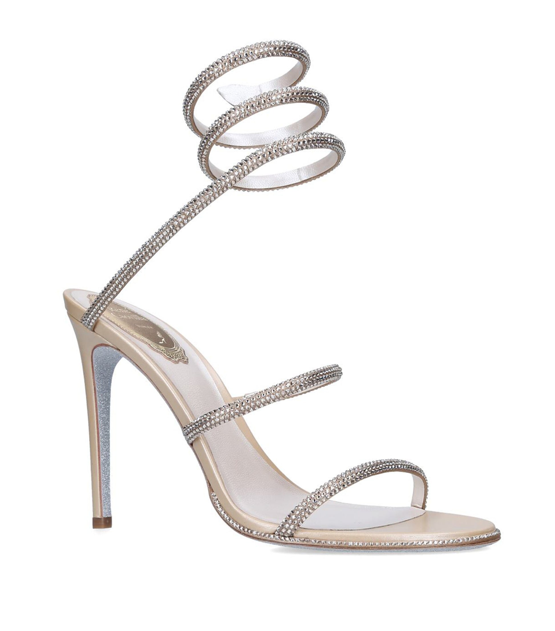 René Caovilla Gold Embellished Cleo Sandals 105