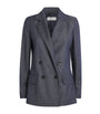 Max Mara Blue Virgin Wool Double-Breasted Blazer