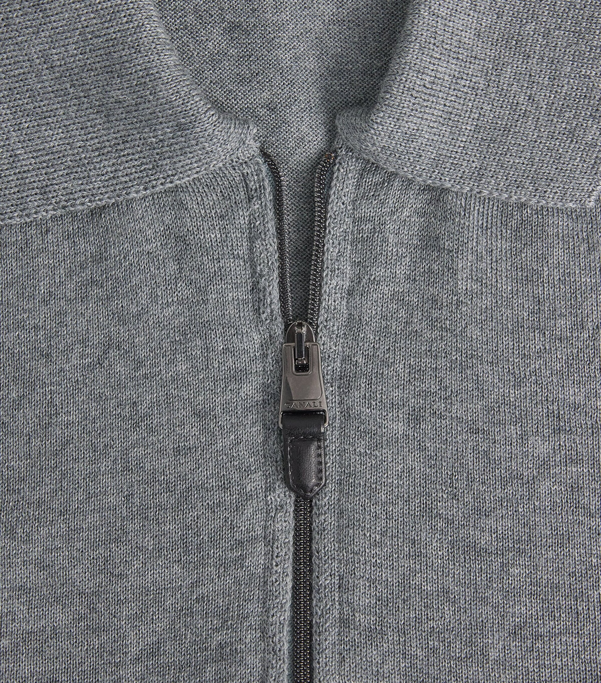 Canali Wool-Blend Zip-Up Polo Shirt
