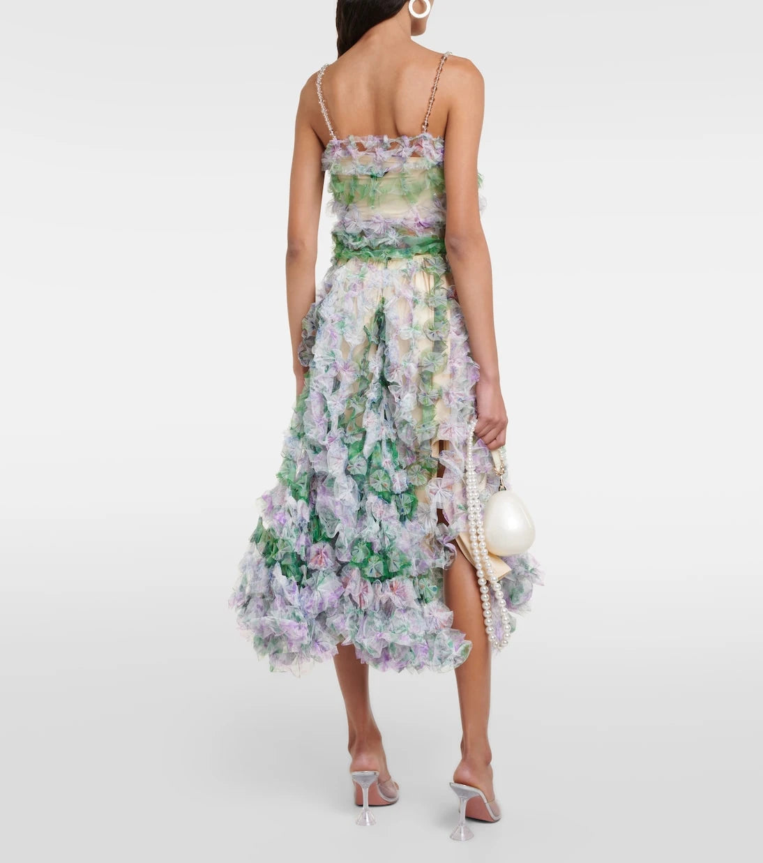 Susan Fang - Asymmetric tulle midi skirt