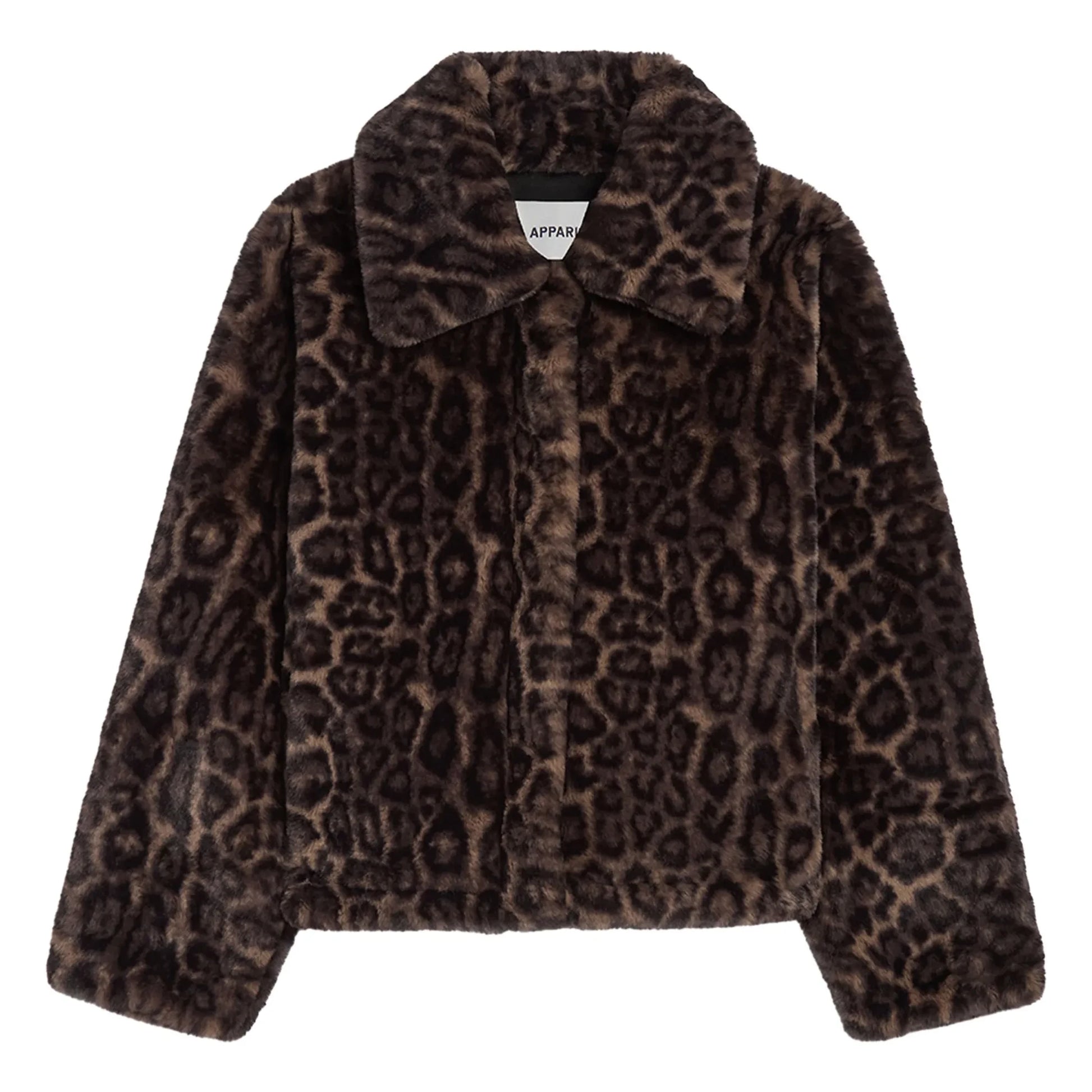 Apparis - Elis Leopard Recycled Fiber Jacket | Brown