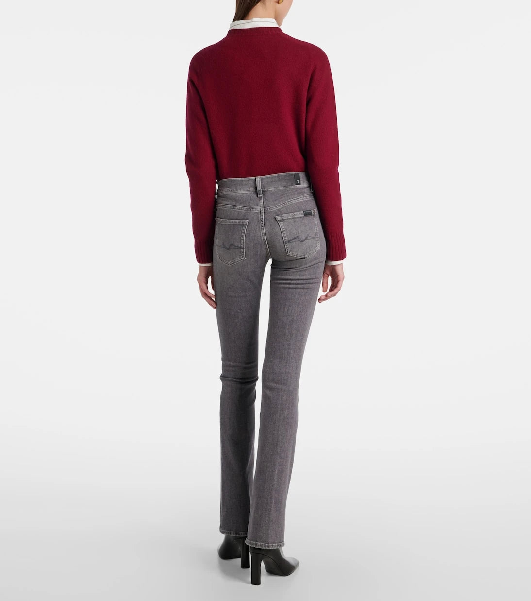 7 For All Mankind - بنطلون جينز بقصة بوت كت سوهو بخصر متوسط الارتفاع