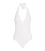 Heidi Klein White Plunge U-Bar Swimsuit