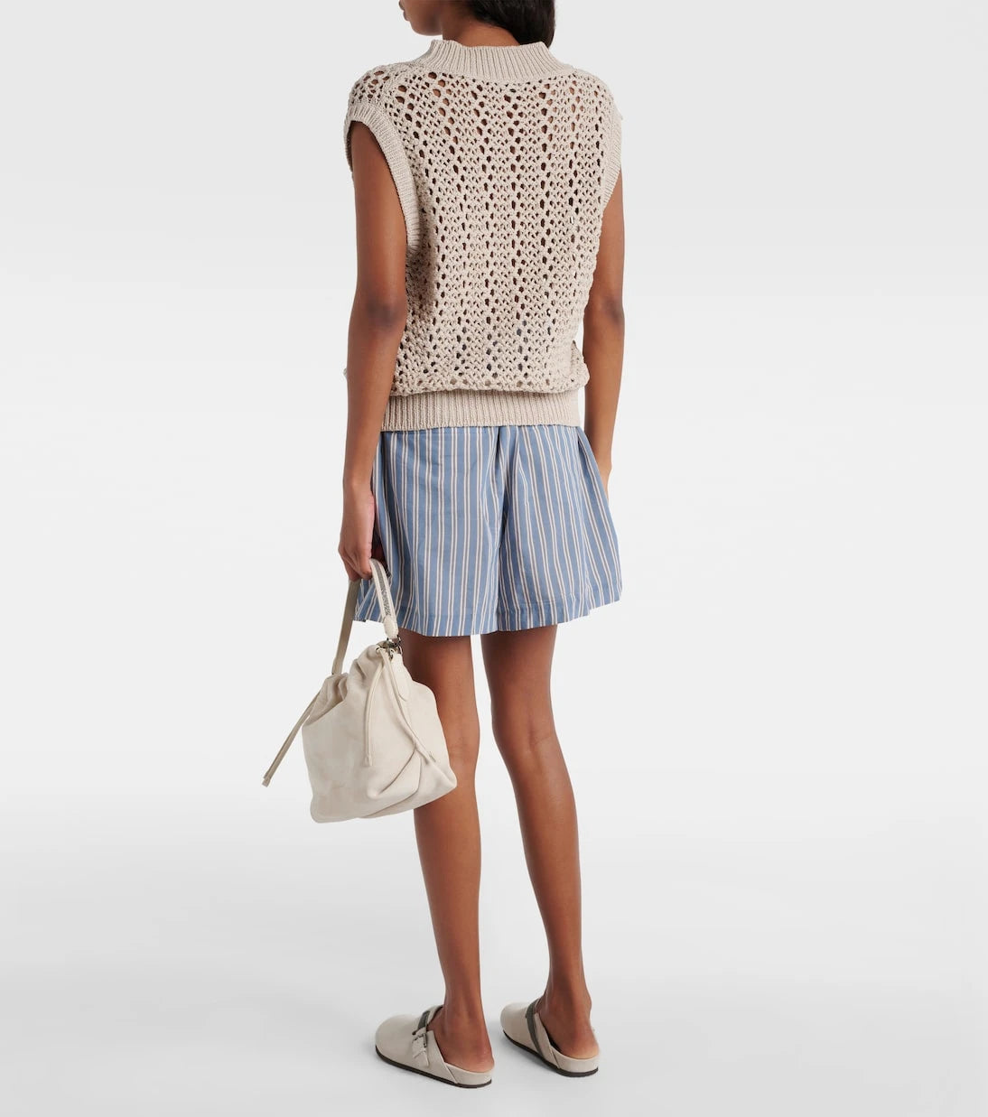 Brunello Cucinelli - Open-knit cotton-blend sweater vest