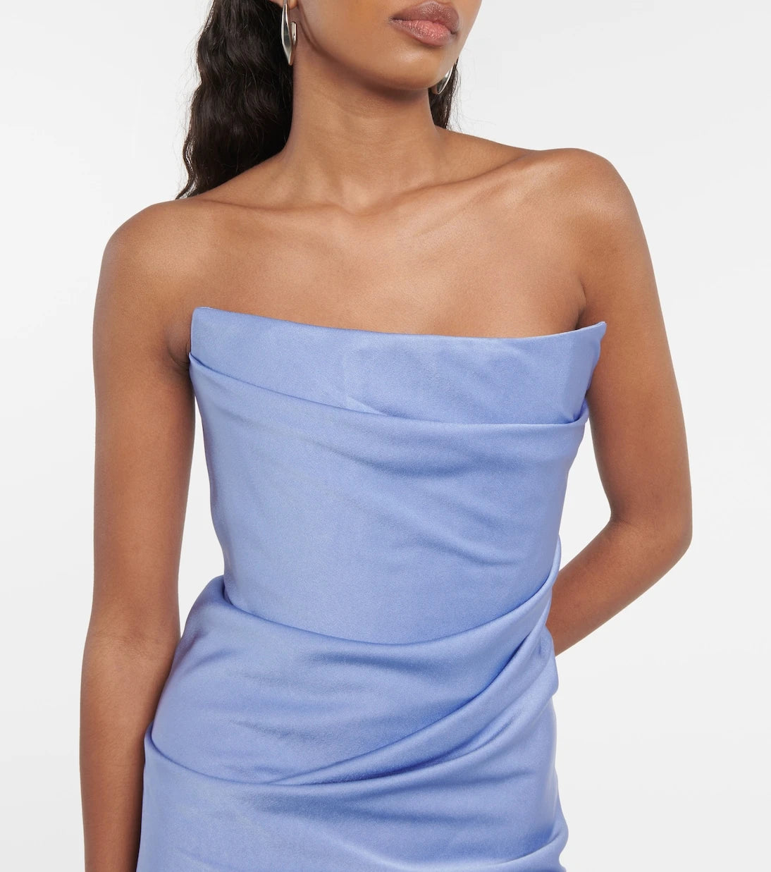 Alex Perry - Draped strapless crepe midi dress