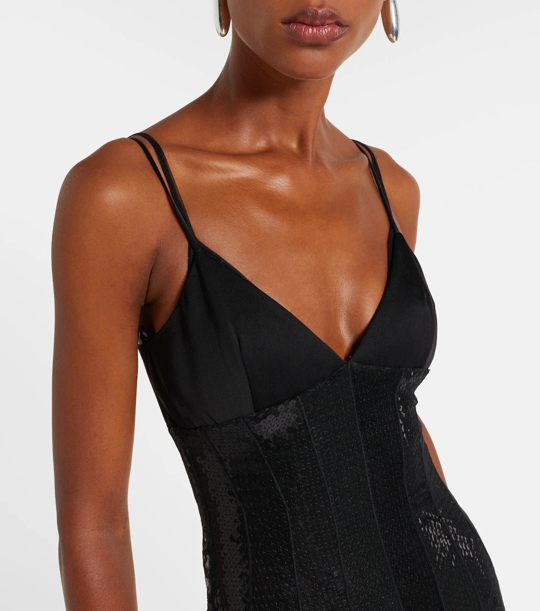 David Koma - Sequined tulle and satin gown