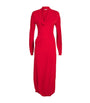 Lemaire Red Pocket-Detail Cowl-Neck Midi Dress